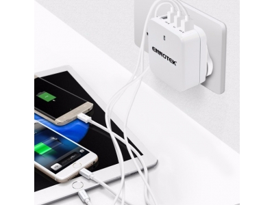 Ennotek 4-Port USB Travel Wall Charger (6.8 Amp)