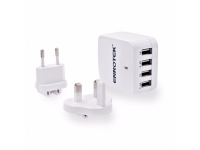 Ennotek 4-Port USB Travel Wall Charger (6.8 Amp)
