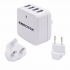 USB Charger - Ennotek® 34W 4-Port USB Wall Charger with Interchangeable UK / EU / US / AUS Plugs for Mobile Phones and Tablets including iPhone, iPad, Samsung Galaxy, and mo