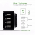 USB Charger - Ennotek® 34W 4-Port USB Wall Charger with Interchangeable UK / EU / US / AUS Plugs for Mobile Phones and Tablets including iPhone, iPad, Samsung Galaxy, and more - Black