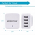 USB Charger - Ennotek® 34W 4-Port USB Wall Charger with Interchangeable UK / EU / US / AUS Plugs for Mobile Phones and Tablets including iPhone, iPad, Samsung Galaxy, and mo