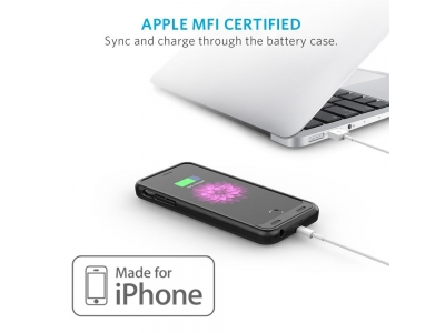 iPhone 6 Battery Case [Apple MFi Certified] Ennotek® Slim Charger Case with 3100mAh Built-in Battery Pack for iPhone 6s / 6, Black (IP6-03)