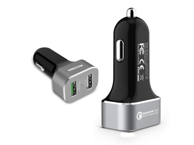 Ennotek® IP4C-17 Dual Port Car Charger with One Quick Charge