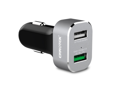 Ennotek® IP4C-17 Dual Port Car Charger with One Quick Charge