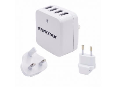 Ennotek 4-Port USB Travel Wall Charger (6.8 Amp)