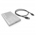 Ennotek® Aluminum 2.5 Inch SATA SSD / HDD Hard Drive Enclosure Caddy, USB 3.0 & UASP for SATA III 6 Gb/s - Silver