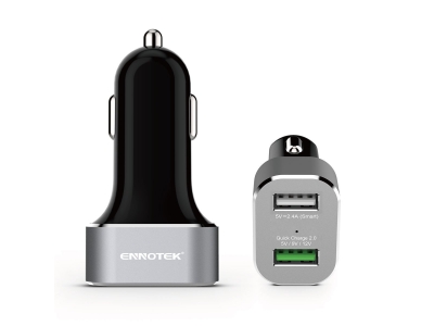 Ennotek® IP4C-17 Dual Port Car Charger with One Quick Charge